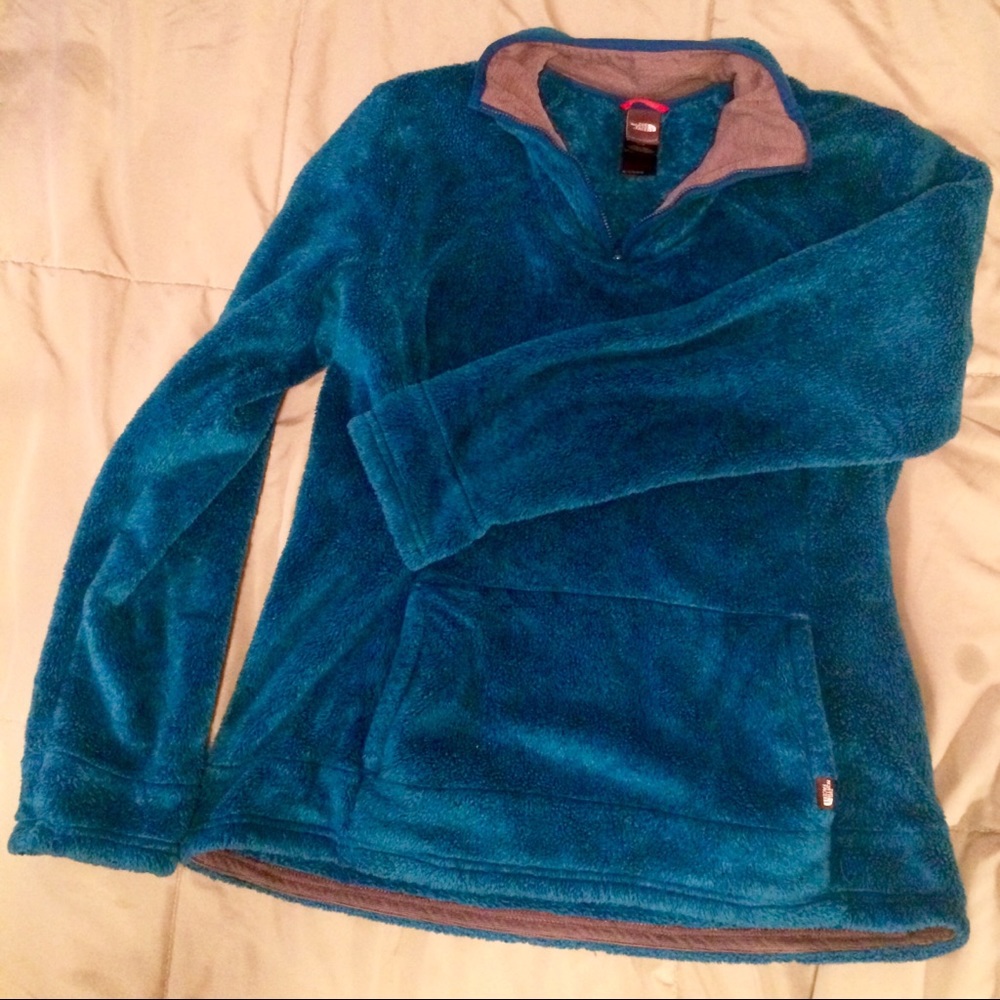 Women’s The North Face turquoise blue fleece zip
